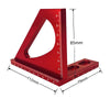 Woodworking Tools Aluminum Alloy 90 Degree Square Multi-Function Scribing Ruler Triangle Ruler(Red)