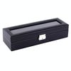 Woven Pattern PU Leather Watch Box Jewelry Storage Display Box, Colour: 6 Bits