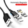 M11 3 in 1 5A USB to 8 Pin + Micro USB + USB-C / Type-C Nylon Braided Magnetic Data Cable, Cable Length: 1m (Silver)