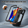For Xiaomi Redmi Pad SE 8.7 Rotatable Holder Silicone Hybrid PC Tablet Case with Shoulder Strap(Black)