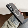 For Samsung Galaxy S25+ 5G Magsafe Magnetic Ring Cloth Texture Phone Case(Grey)