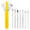 2 Packs Push-Pull Cylinder Storage Ear Scoop Set, Specification: 7 PCS/Set Yellow