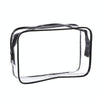Portable Travel Zip Look PVC Bags Waterproof Transparent Makeup Storage Bag, SIZE:S(Black)