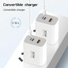 PD30W USB-C / Type-C + 8 Pin + USB Charger with Type-C to 8 Pin Date Cable(UK Plug)