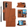 For Samsung Galaxy A36 PU Genuine Leather Texture Embossed Line Phone Case(Brown)