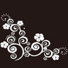 D-908 Summer Flower Totem PVC Car Hood Sticker(White)