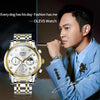 OLEVS 2889 Men Multifunctional Luminous Waterproof Quartz Watch(White + Gold)