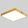 Wood Macaron LED Square Ceiling Lamp, White Light, Size:30cm(Yellow)