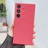 For Samsung Galaxy S25+ 5G Solid Color Liquid Silicone MagSafe Magnetic Phone Case(Camellia Red)