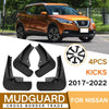 For Nissan Kicks 2017-2022 4pcs/Set Car Auto Soft Plastic Splash Flaps Fender Guard