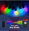 G40 Bulb Bluetooth Smart RGB String Lights Outdoor Decoration, Spec: 10m 50 LEDs-UK Plug
