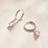 S925 Sterling Silver Water Drop Zircon Women Earrings(Pink)