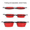 Collapsible Dog Travel Bowl, Silicone, Double, Red