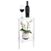 Acrylic Polygon Dual Layer Table Bedside Storage Rack(Transparent)