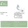 S925 Sterling Silver Peacock White Gold Plated Open Ring