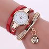 Fashion Women Casual Bracelet Leather Band Watch(Red)