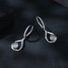 Sterling Silver Plated Rhodium Drop Moissanite Earrings
