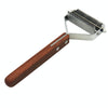 Wooden Handle Pet Comb - Dual-Sided Stainless Steel