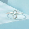 S925 Sterling Silver Infinite Loop Open Adjustable Ring(SCR996-E)