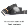 AWMN Men Casual Woven Stretch Sports Hook Buckle Belt, Length: 120cm(Black)