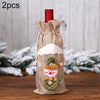 2 PCS Christmas Gift Wine Bottle Dust Cover Bag Home Table Decor(Burlap snowman)