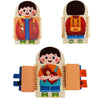 Children Wooden Multi-layer Practice Dressing Board Montessori Early Learning Educational Toy(Girl Model)