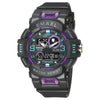 SMAEL 8063 Outdoor Electronic Alarm Sports Watch Double Showed Astronaut Student Watch(Black Purple Blue)