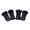 Dog Boots Winter Warm Non-Slip Shoes, Size 5 (Black) - 4 Pack