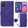 For Alcatel 1L 2021 Crossbody 3D Embossed Flip Leather Phone Case(Purple)