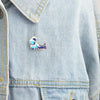 2PCS Blue waves brooch Enamel Pin buckle Cartoon Metal Brooch for Coat Jacket Bag Pin Badge Sea Jewelry