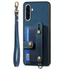 For Samsung Galaxy A36 Retro Cross Wristband Wallet Leather Back Phone Case(Blue)