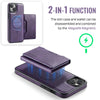 For iPhone 14 DG.MING MAGKING-K2 Series MagSafe RFID Card Bag Detachable Phone Case(Purple)