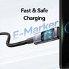 USAMS 60W 6 in 1 Digital Display Fast Charging Cable, Length:1.2m(Titanium Gray)