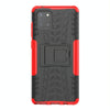 For Galaxy Note 10 Lite Tire Texture Shockproof TPU+PC Protective Case with Holder(Red)