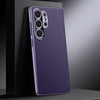 For Samsung Galaxy S25 Ultra 5G Genuine Leather PC Phone Case(Dark Purple)