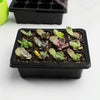 Seedling Tray Sprout Plate 12 Holes Nursery Pots Tray Lids Box For Gardening Bonsai Mini Greenhouse Nursery Plate(Black)