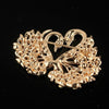 Crystal Swan Brooch Pins Animal Rhinestones Brooches for Women(Champagne)
