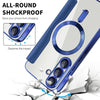 For Samsung Galaxy A56 5G Shield MagSafe RFID Anti-theft Rhombus Leather Phone Case(Dark Blue)