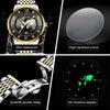 BINBOND B1117 30M Waterproof Earth Dial Butterfly Buckle Luminous Quartz Watch(Full-gold-Black-Gold)