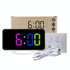 TS-8201 LED Digital Mirror Alarm Clock Big Screen Dual USB Desktop Table Clock, Color: White Shell Red Light
