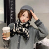 Double-Sided Cute Smiling Face Wool Scarf Women Autumn And Winter All-Match Thick Warm Knitted Bib, Length (cm): 190cm(Black)