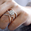 Rose Gold-plated Color Separation Ring Creative Cross Zircon Engagement Ring(7)