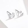 Sterling Silver Hollow Dog Bone Earrings Simple Jewelry