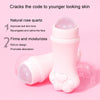Natural Rose Quartz Face Oil Absorbing Roller Volcanic Stone Facial Skin Repair Cleansing Massager(Pink)