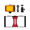 PULUZ 2 in 1 Vlogging Live Broadcast LED Selfie Light Smartphone Video Rig Kits with Cold Shoe Tripod Head for iPhone, Galaxy, Huawei, Xiaomi, HTC, LG, Google, and Other Smartphones(Red)