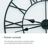 40cm Retro Living Room Iron Round Roman Numeral Mute Decorative Wall Clock (Black)
