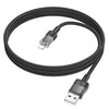 hoco U129 Spirit 1.2m 2.4A USB to 8 Pin Transparent Charging Data Cable(Black)