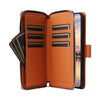 For Samsung Galaxy A35 Nine-card Slots Zipper Wallet Bag Leather Phone Case(Brown)