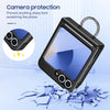 For Samsung Galaxy Z Flip6 5G Folding Central Axis Card Bag Phone Case with Ring(Black)