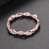 Woman Classical Cubic Zirconia Twist Shape Ring, color:rose gold(6)
